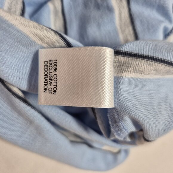 Daniel Cremieux Men's Polo Shirt Size S Blue White Striped Short Sleeve (14) - Picture 10 of 11